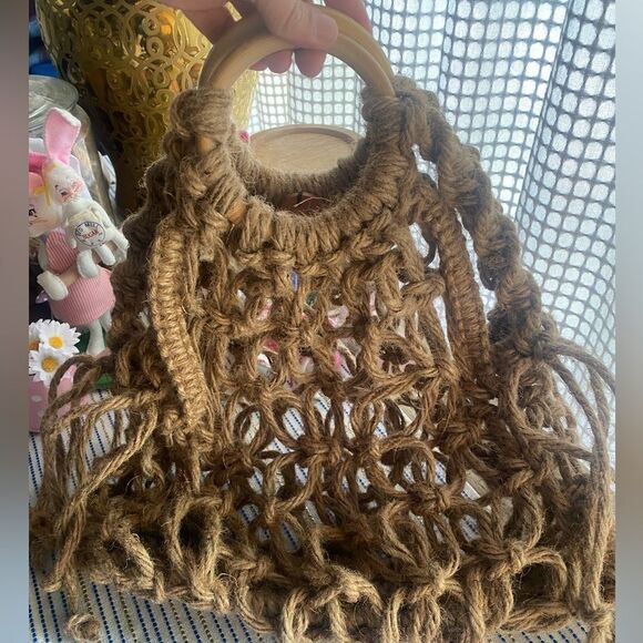 KKIBO Macrame Market Bag Brown - Picture 5 of 14